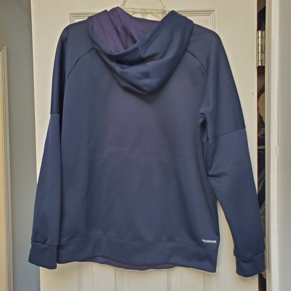 Adidas Women's Originals Shine Logo Navy Blue Mesh lining sweatshirt size Large - Picture 7 of 10